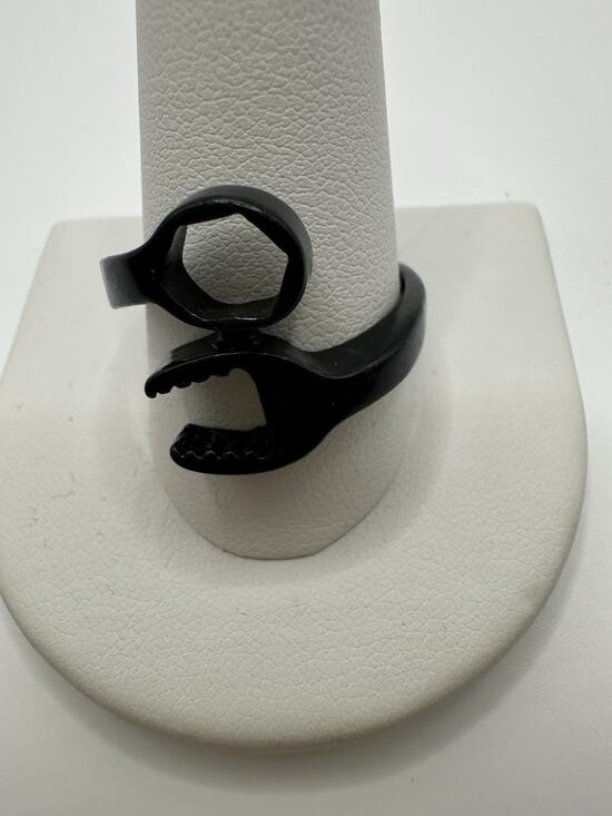 Unbranded Other - Black Metal Wrench Tool Ring Size 12